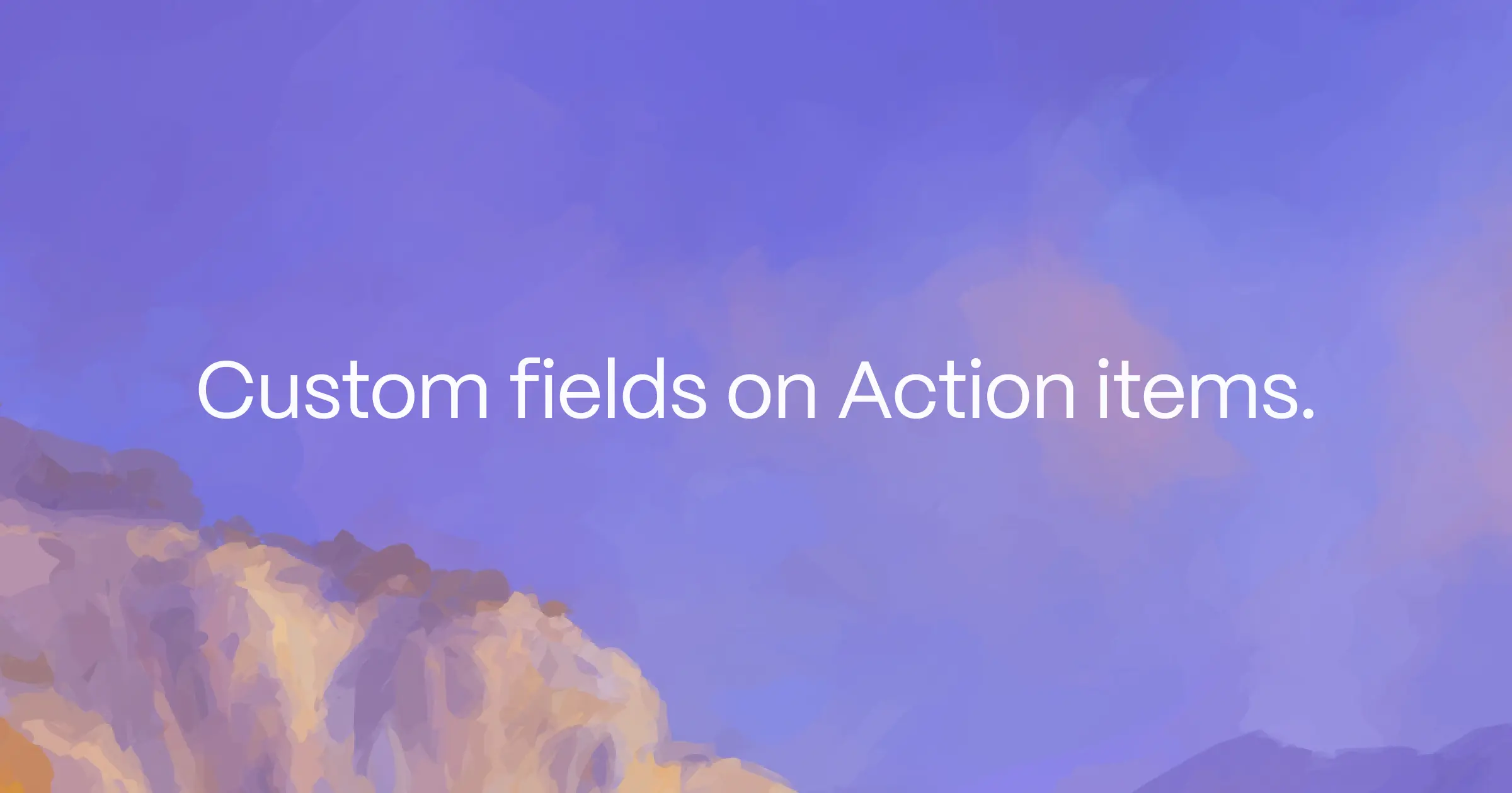 Custom fields on Action items.