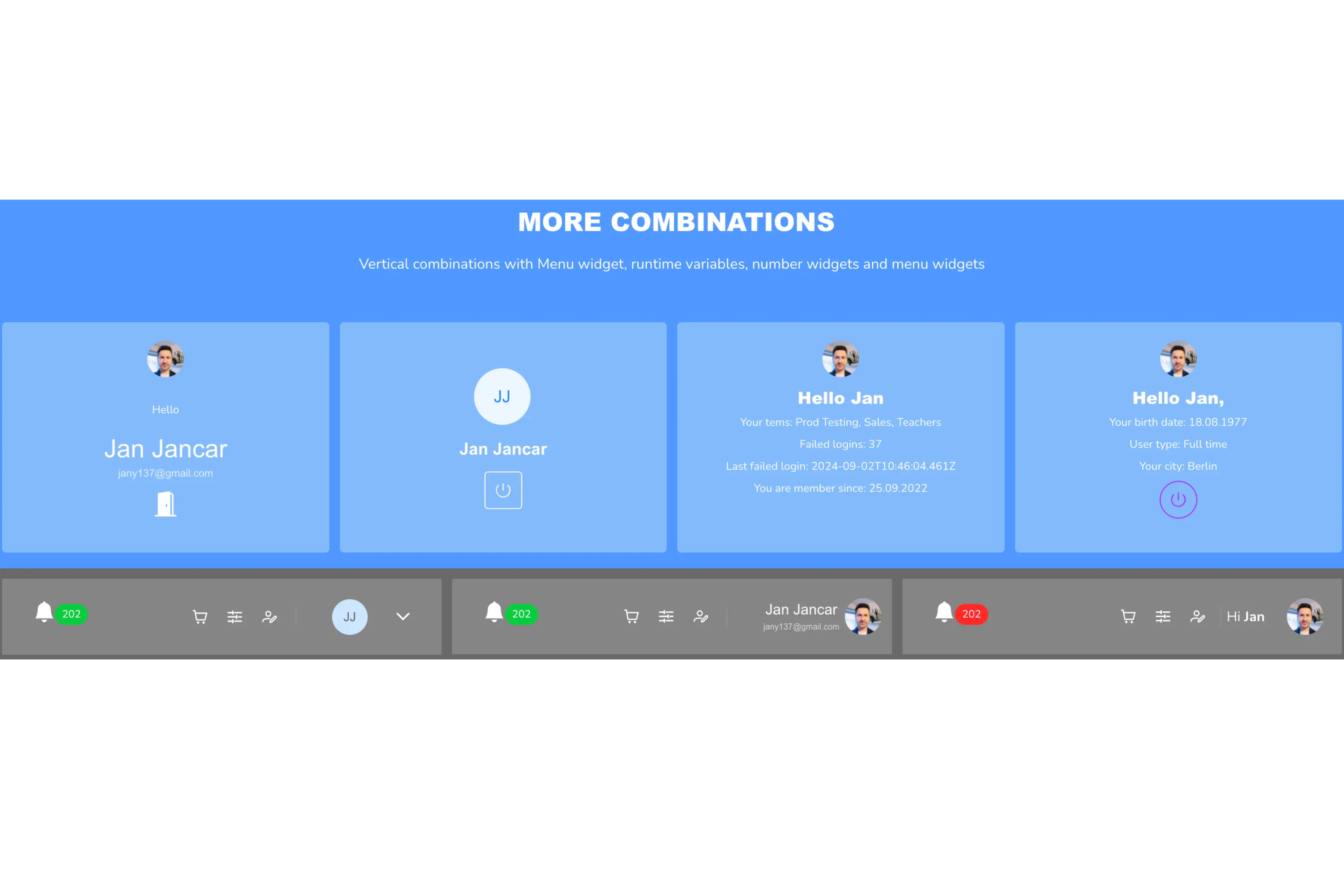 Elwis More Combinations showcase showcasing the different combinations options