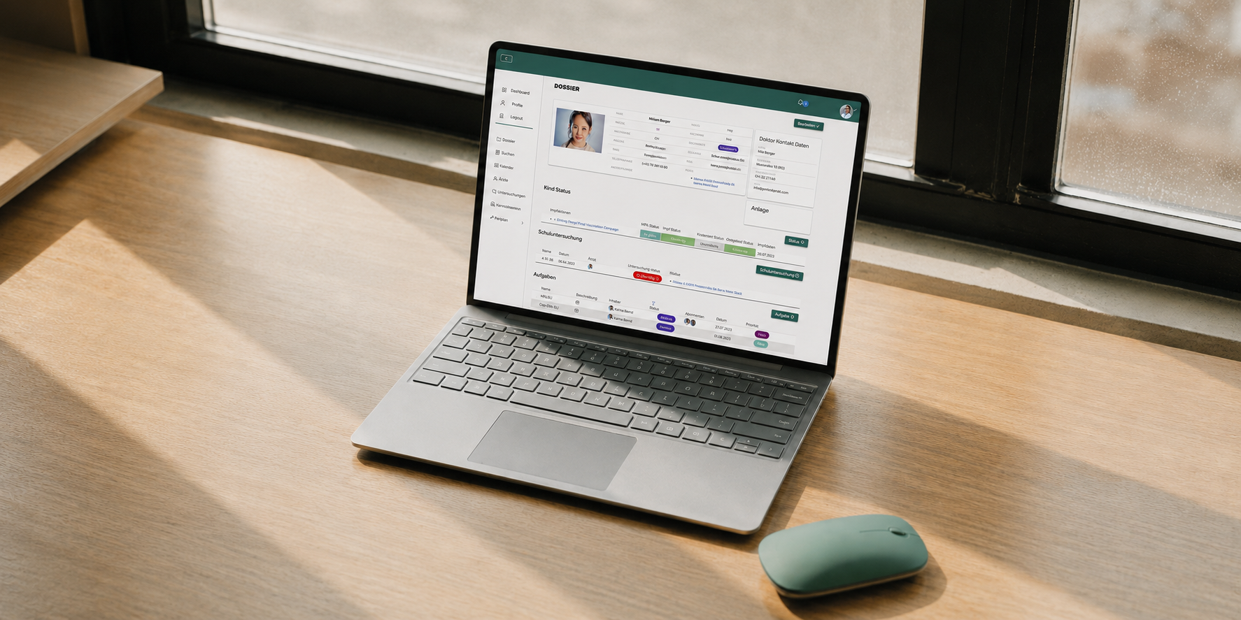 Edokid school healthcare and vaccination management app interface