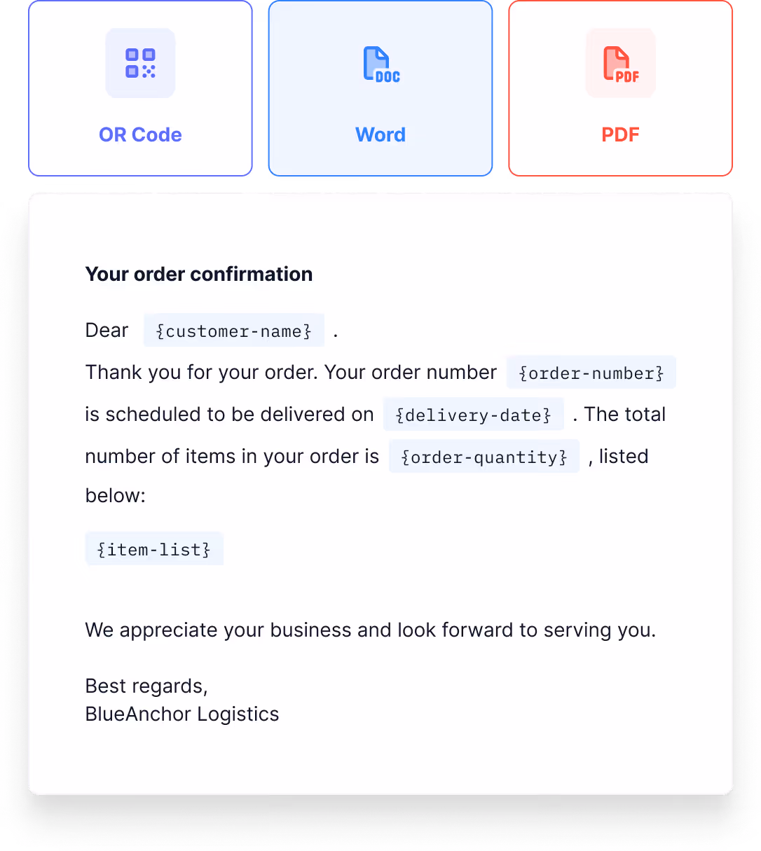Export to QR code, Word and PDF in ELWIS
