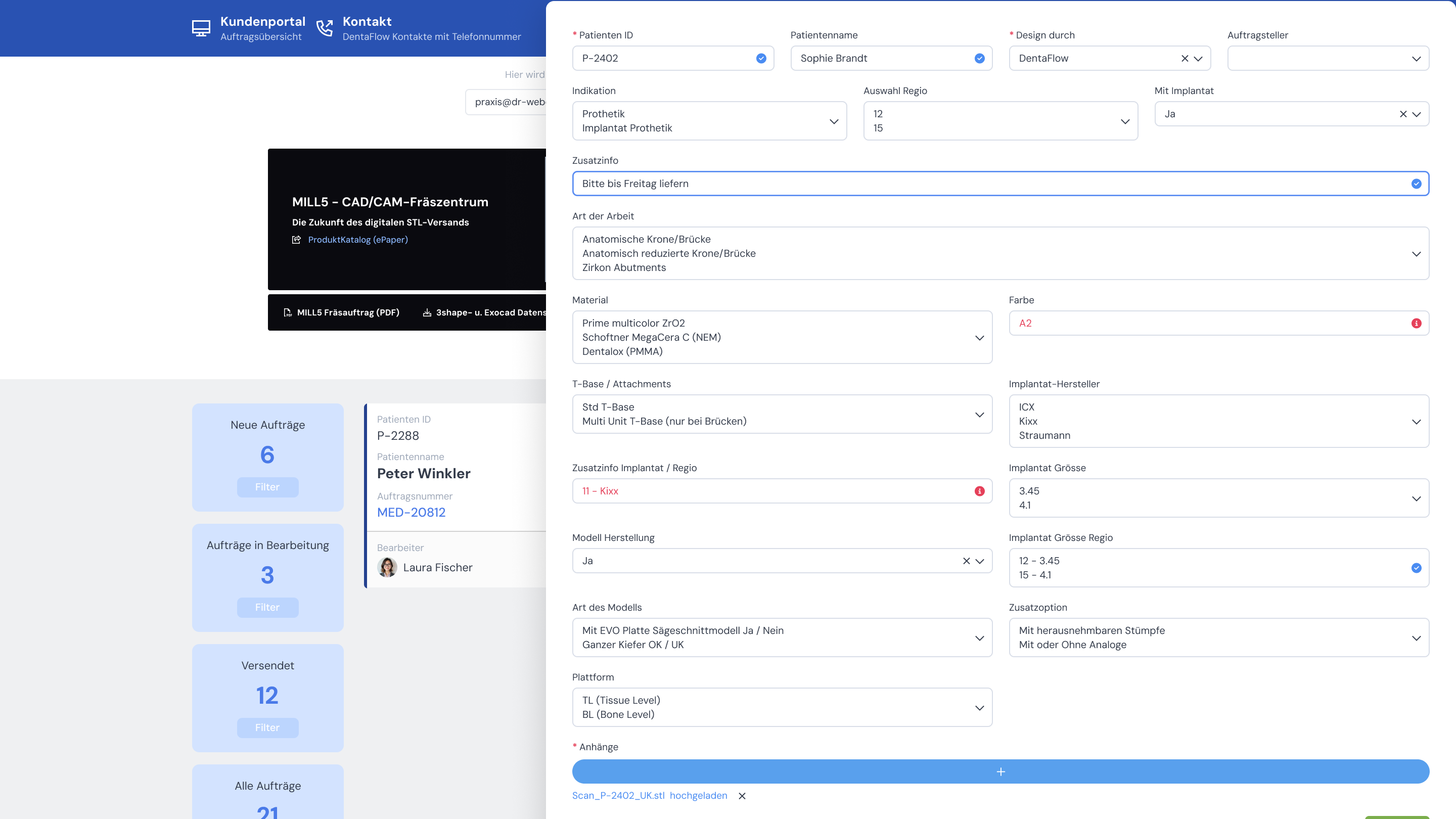 DentaFlow workflow logic with dependable attributes