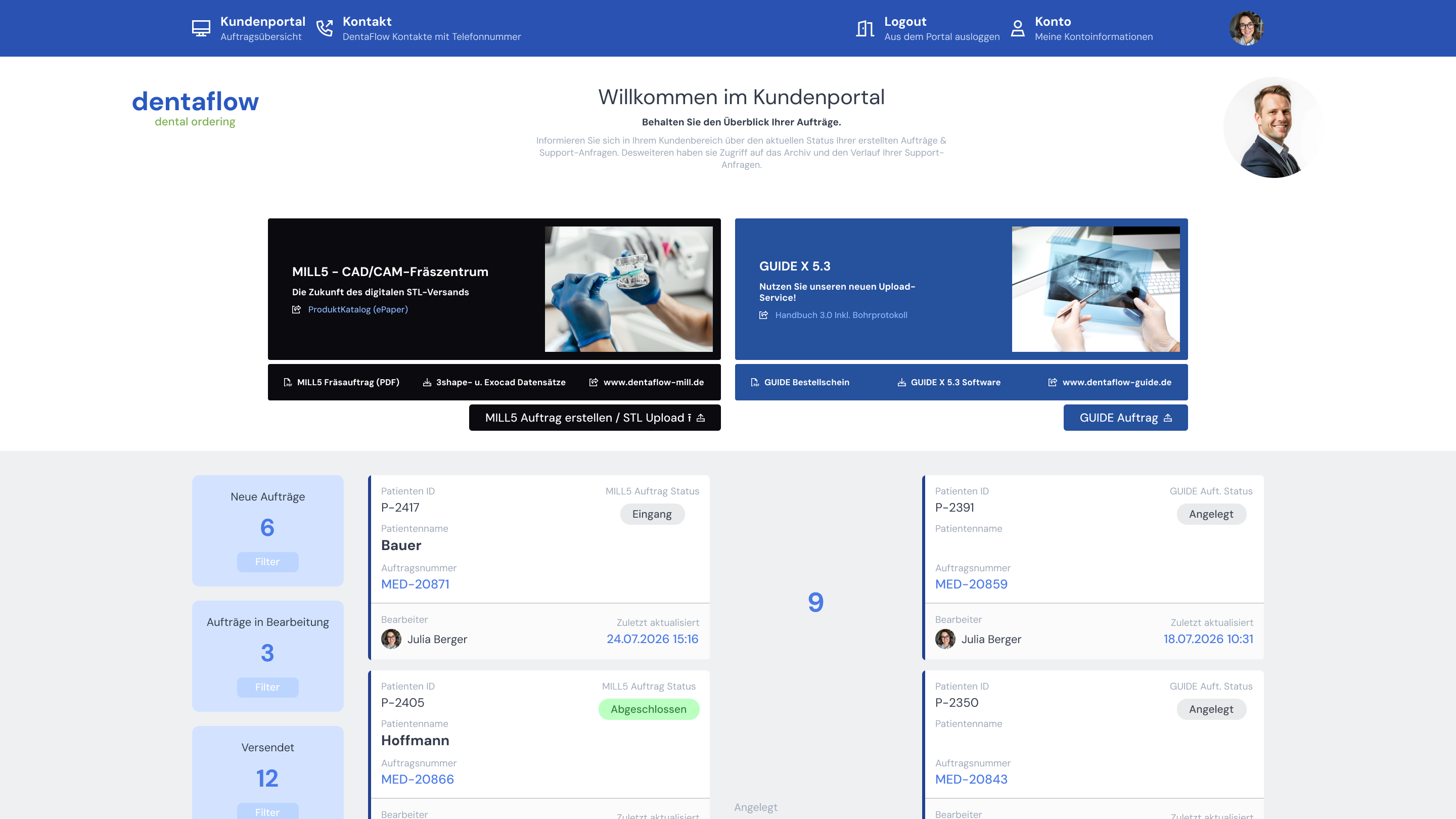 DentaFlow structured email collaboration per order stream
