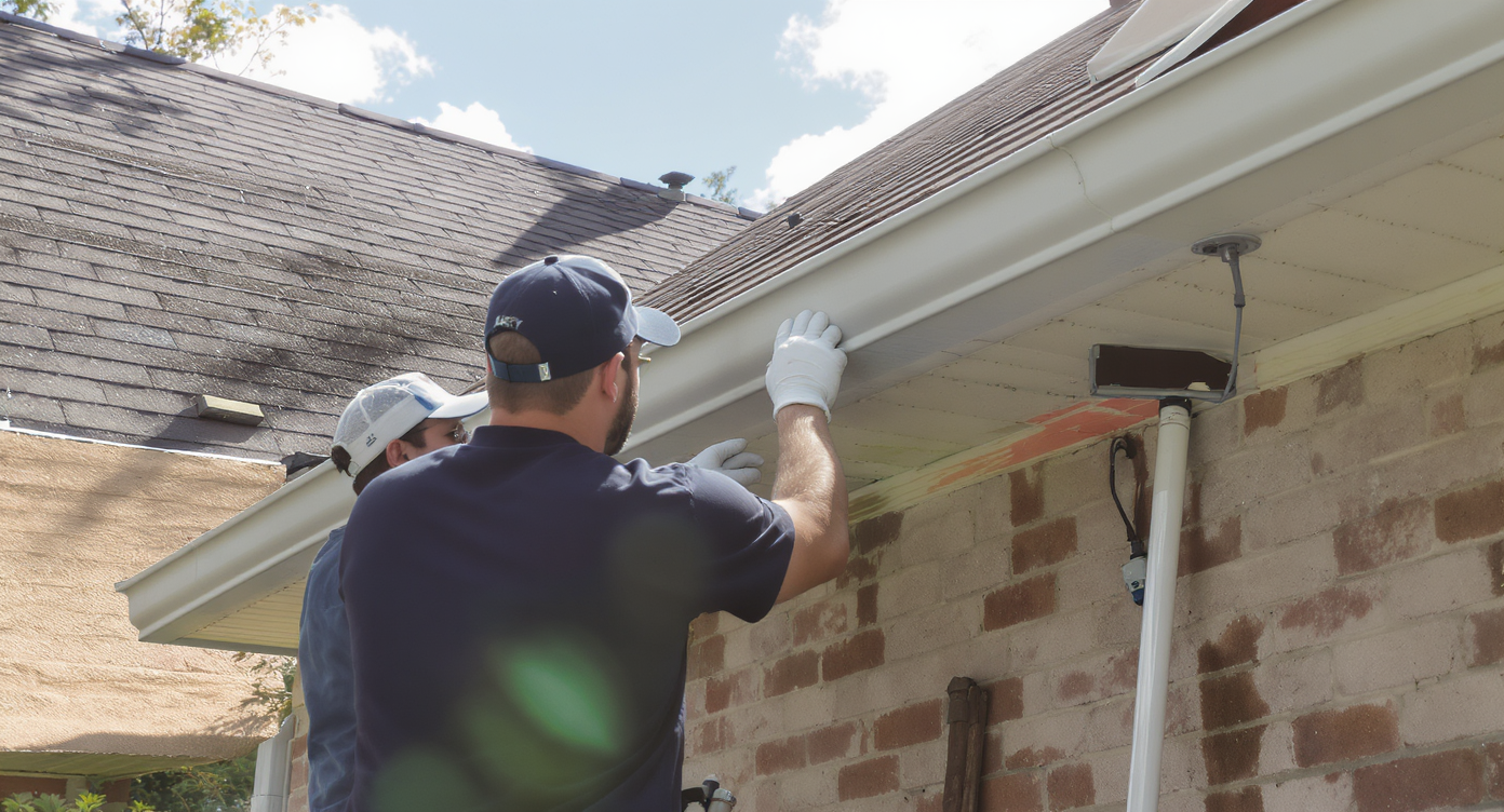 A realtor assisting clients with a home inspection, identifying important features and necessary improvements.