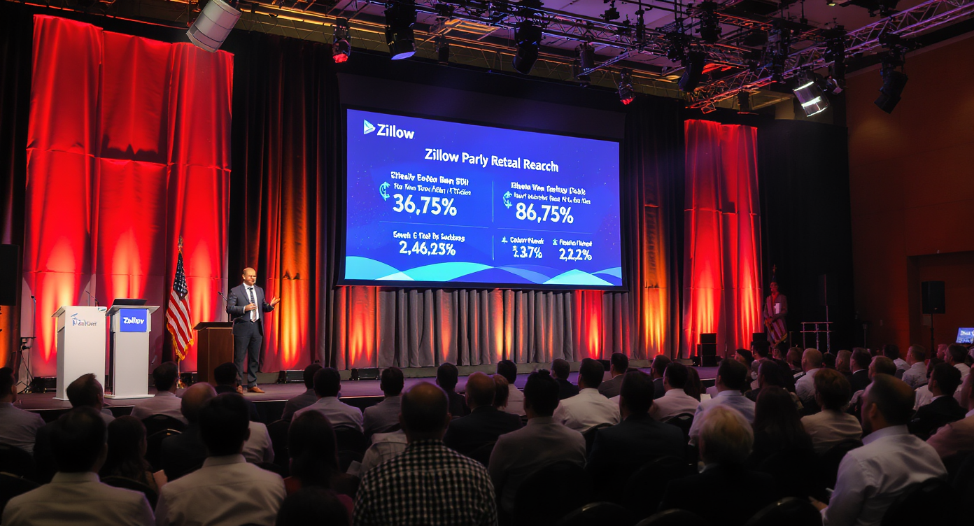 Public forum discussing Zillow's impact on the real estate industry with an engaged audience.