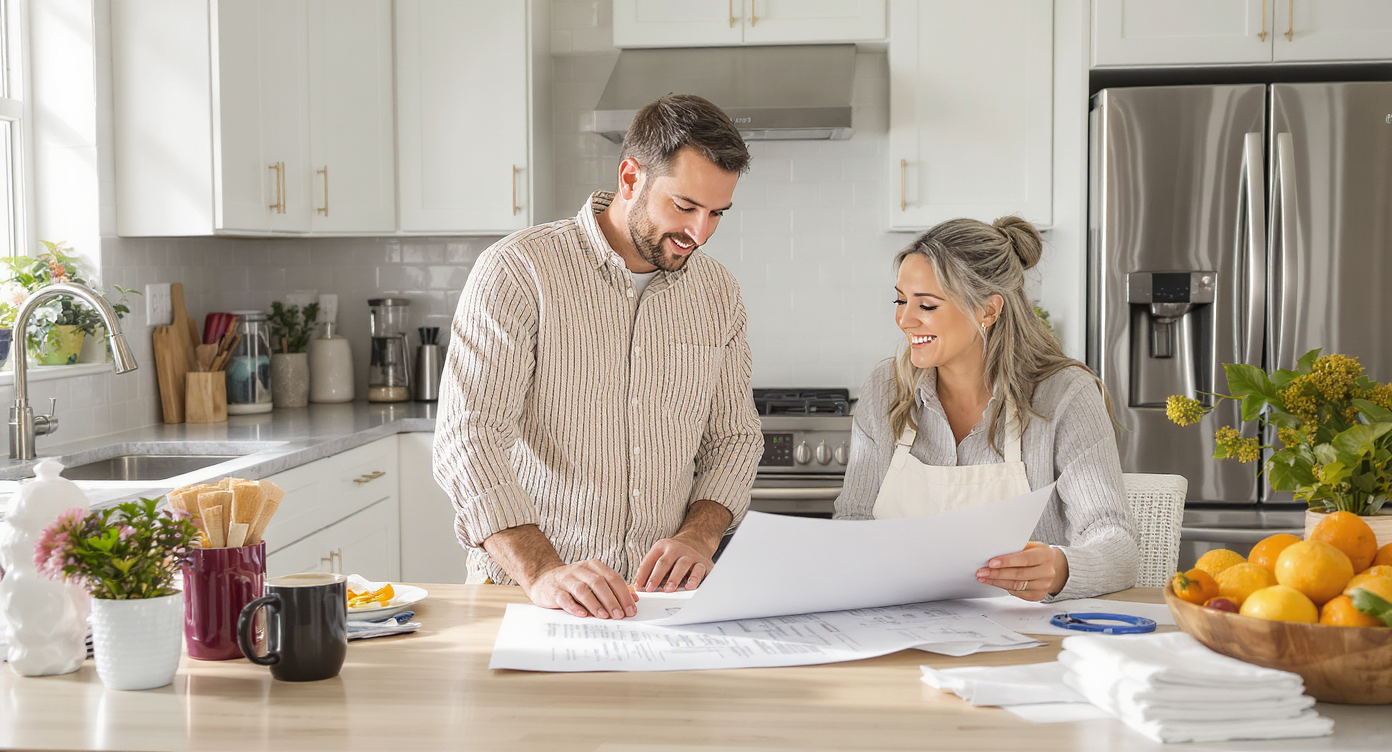 A homeowner consulting with a maintenance expert about home protection solutions.