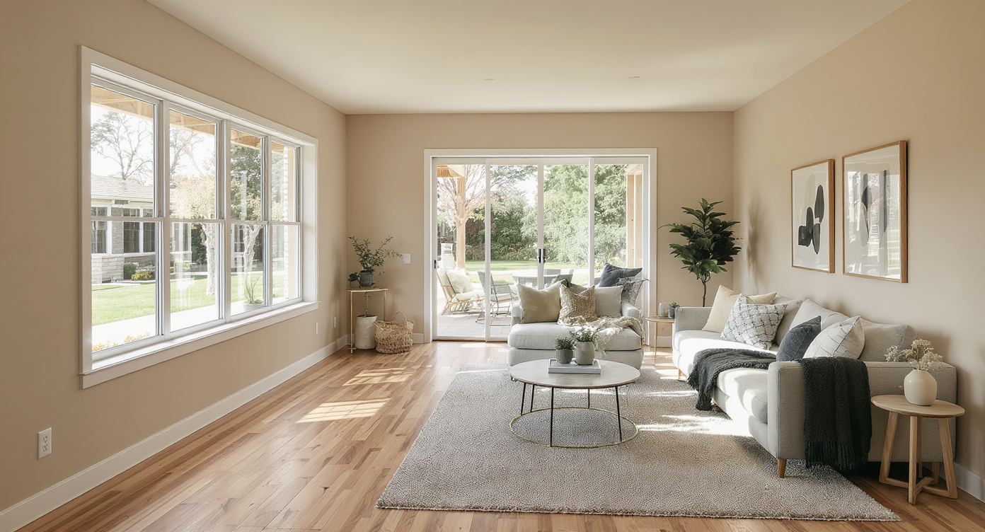 An airy and spacious interior of a home highlighting the versatility of post-frame construction.