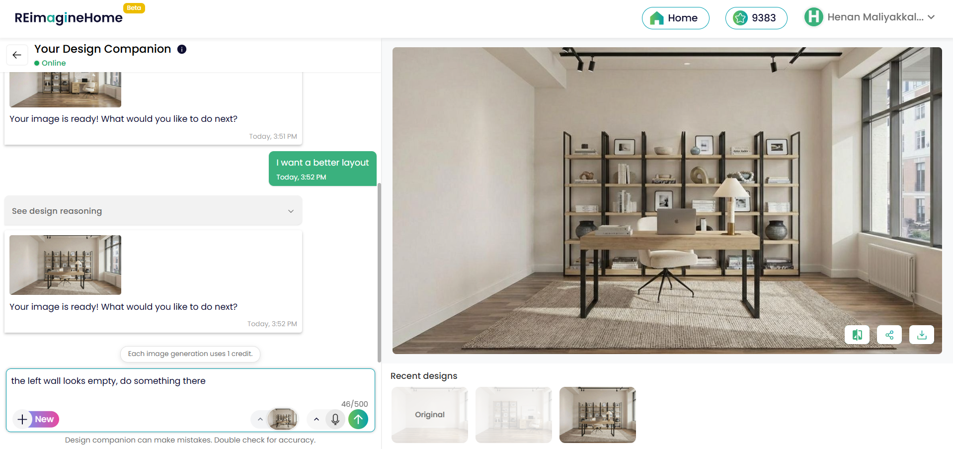 A designer reviewing common interior design mistakes in a cluttered home office setting.