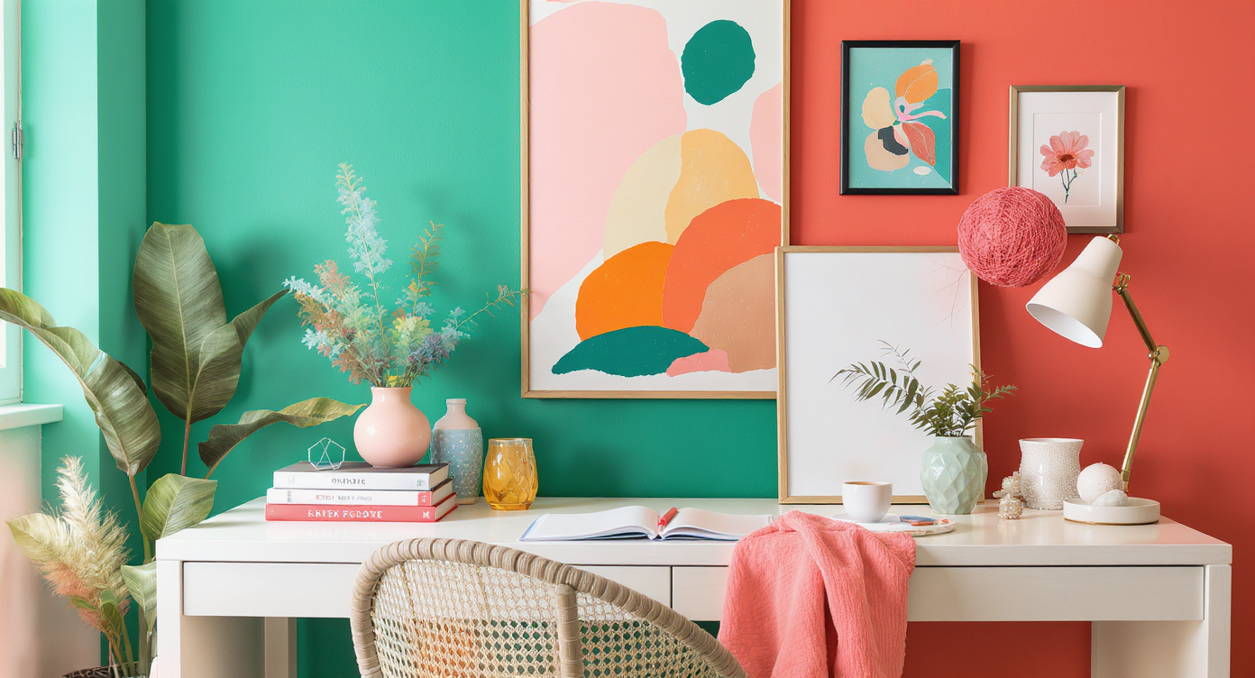 Stylish workspace demonstrating thoughtful color pairing using the 2026 color trend for a cohesive look.