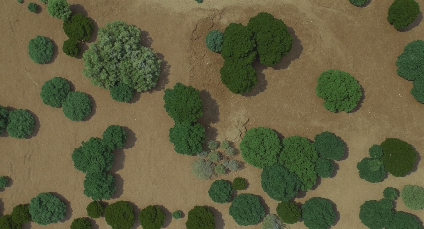 Aerial view of different city neighborhoods with varying home styles and real estate signs, showing regional variations in housing market recovery.