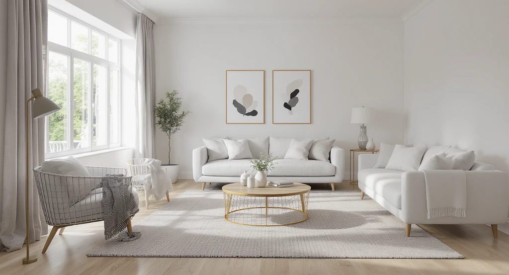 Photorealistic AI simulation showing multiple furniture and rug options overlaid in a real living room, demonstrating how to visualize furniture in your room, tools for people who can't picture room changes, and home design ai process for how to see rugs in your space before buying.