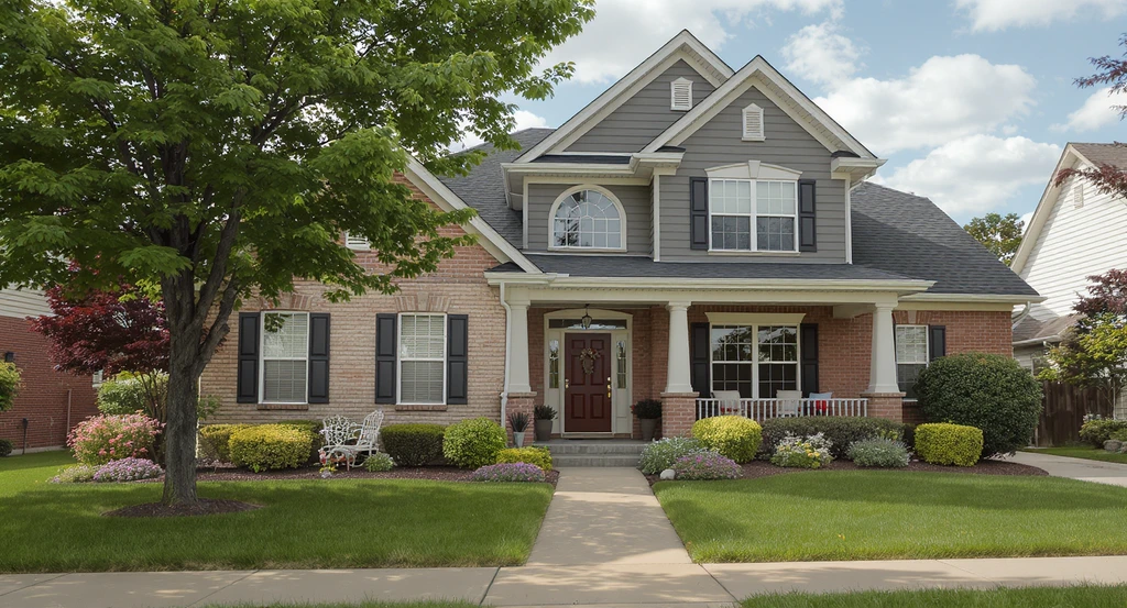 Should you paint exterior red brick house? See the pros and cons of painting brick exterior and curb appeal ideas for updating a brick facade with new front door and shutter colors.