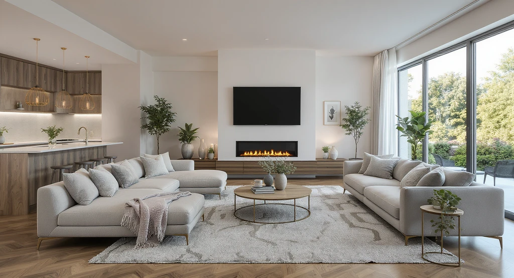 Modern family room showcasing sectional vs two sofas layouts, illustrating best seating arrangement for families and how to choose sofa layout at home.
