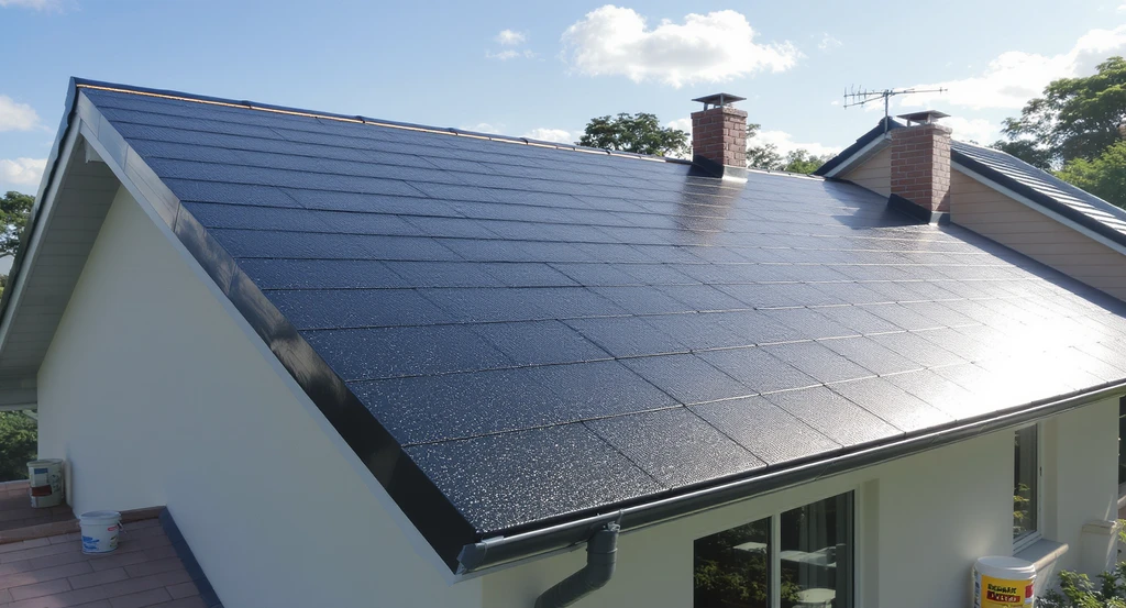 Modern home with a freshly waterproofed roof, free of stains and moss, showing best exterior waterproofing methods for curb appeal improvement.