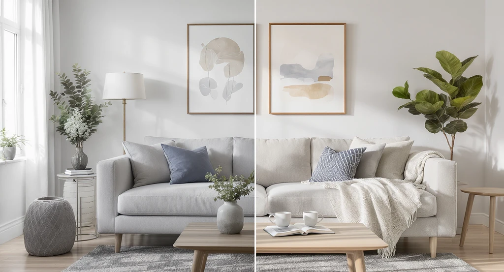 Contemporary living room staged with ai lifestyle-led staging for interiors, showing how ai home design tools work for flexible, personal layouts.