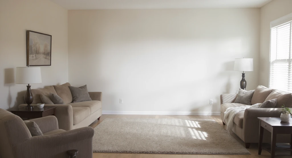 Common interior design mistake shown: living room furniture pushed against the walls, creating an empty center. See how AI home design tools can visualize and fix these common mistakes before redesigning your space.
