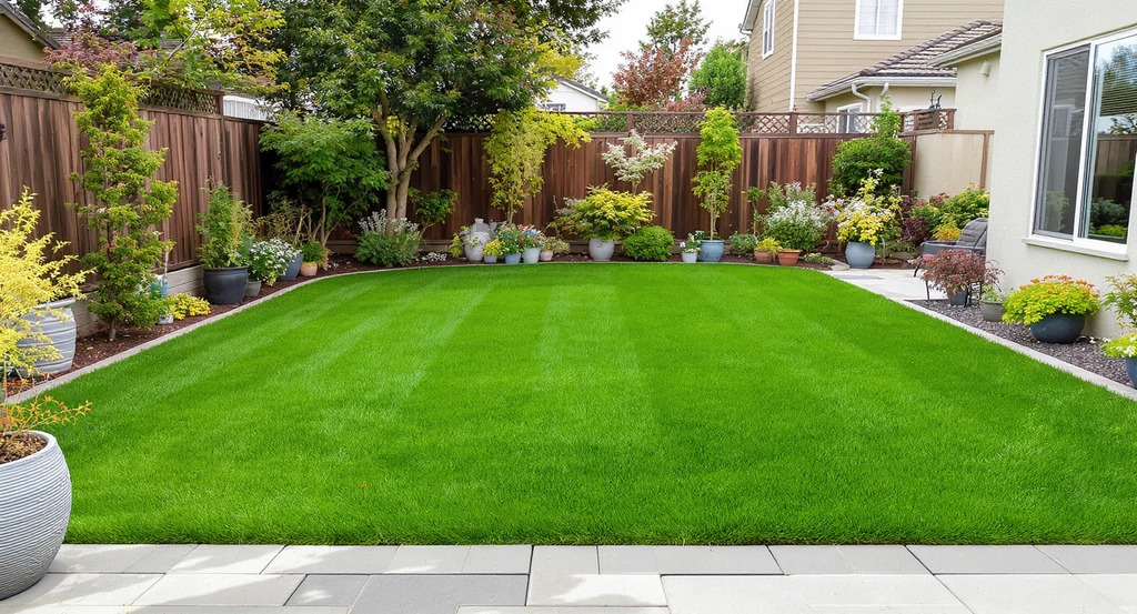 Clean and decluttered backyard ready for real estate photos, showing how to prepare backyard for listing photos and maximize curb appeal for selling.