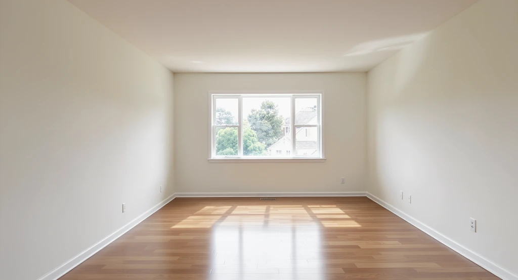 Spacious modern living room photographed from a wide angle, clearly showing all walls, clean floor, defined corners, and natural daylight—demonstrating how to help AI visualize room layout, tips for photographing rooms for AI design, and improving AI virtual staging with better wall visibility.