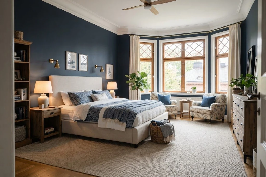 Design a room with real furniture and visualize how to buy furniture from a photo before purchasing—modern bedroom staged with shoppable products.
