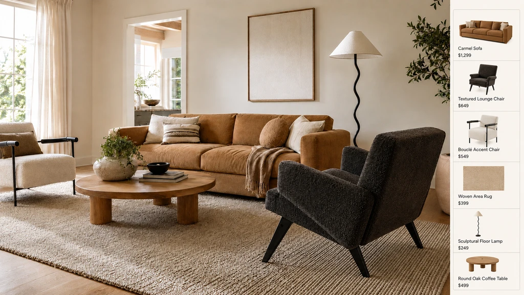 Image for How Real Shoppable Products Makes Your Living Room Design Click—With Ideas, Visualization & Verified Shopping Lists