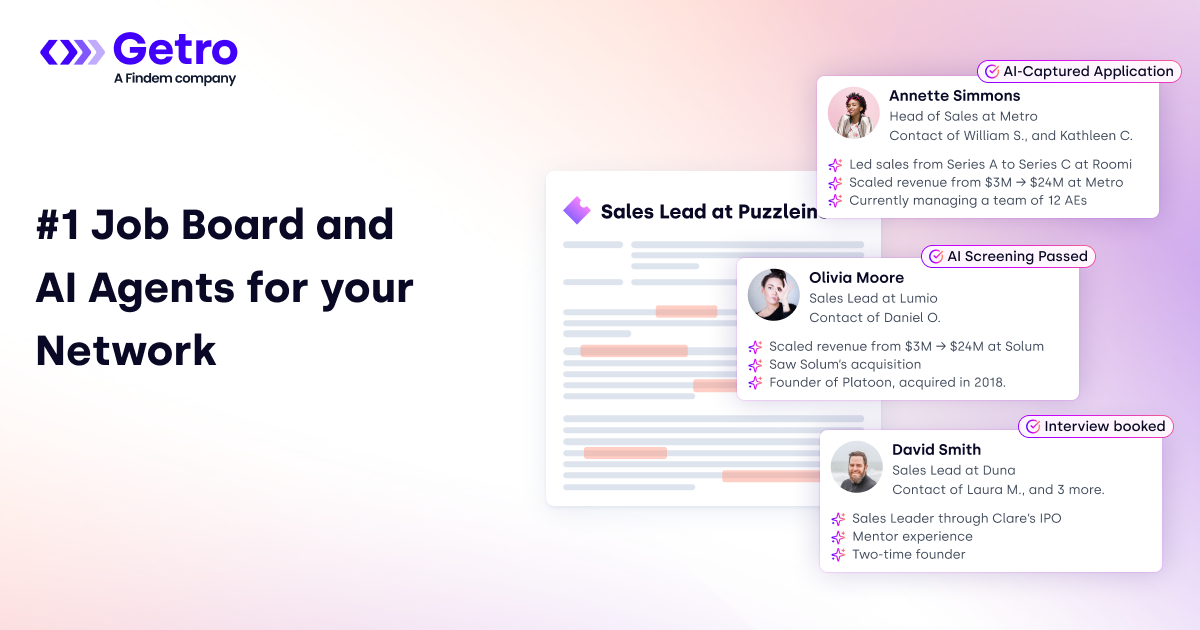 #1 Job Board & Warm Intro Solution l Getro