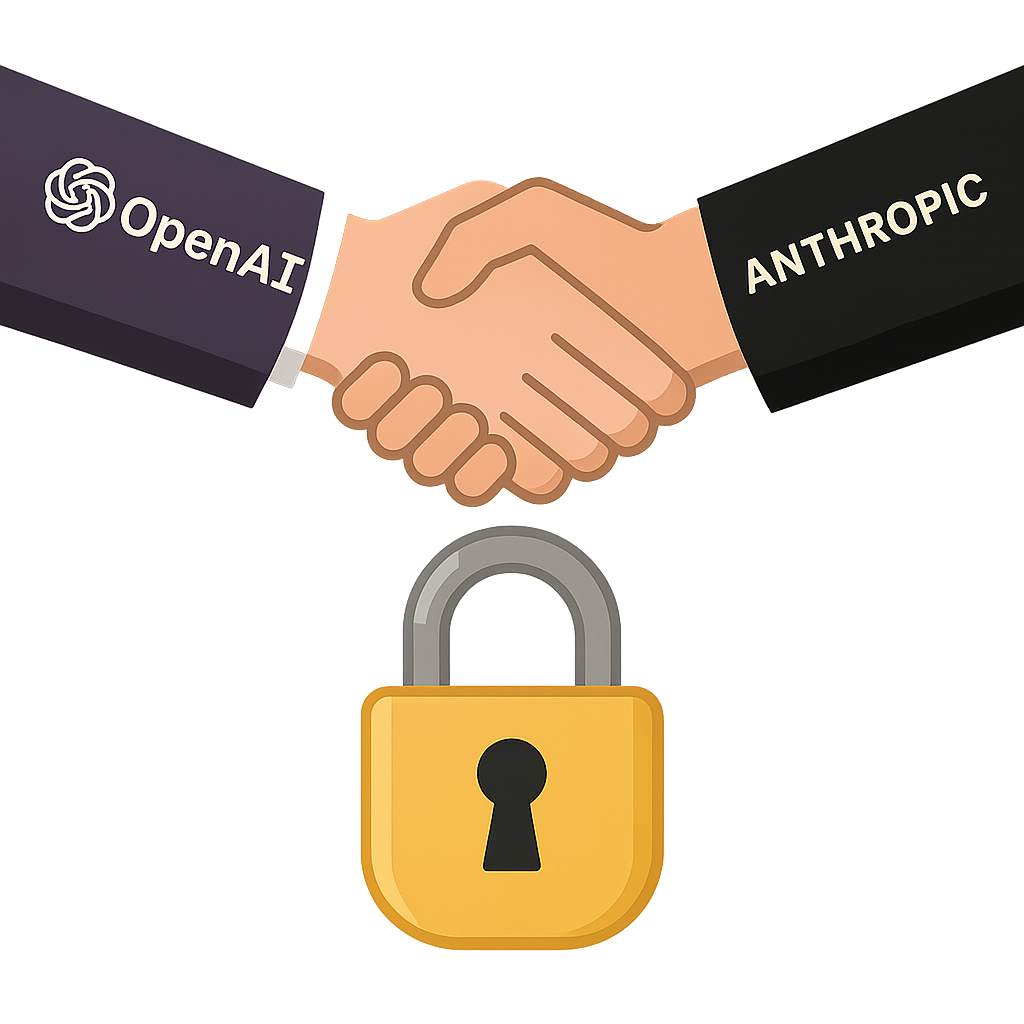 L'image illustre un partenariat entre OpenAI et Anthropic, symbolisant l'importance de l'intelligence artificielle et de l'automatisation dans le secteur vétérinaire pour améliorer les soins aux animaux.