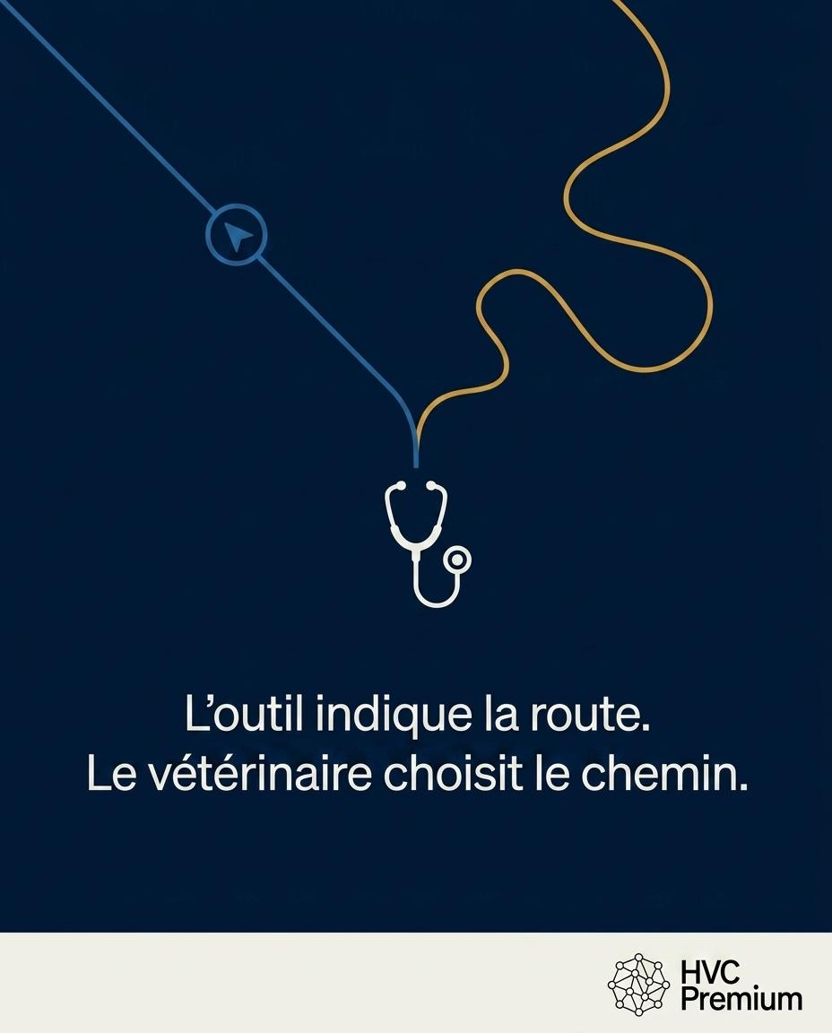 Cette image illustre comment l'intelligence artificielle et l'automatisation peuvent guider les vétérinaires dans leur prise de décision, en leur permettant de choisir le meilleur chemin pour le bien-être animal.