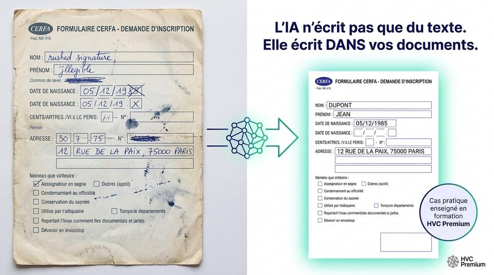Cette image illustre comment l'intelligence artificielle et l'automatisation transforment la gestion des documents, rendant le travail des vétérinaires plus efficace grâce à des formulaires numériques optimisés.