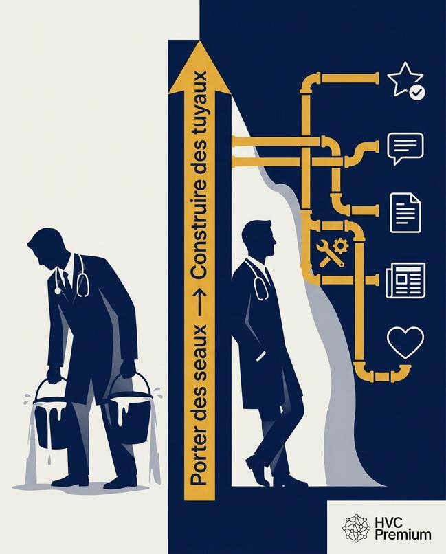 L'image illustre la transition dans le domaine vétérinaire, passant de l'automatisation et des tâches manuelles à l'utilisation de l'intelligence artificielle pour construire des systèmes plus efficaces et organisés.