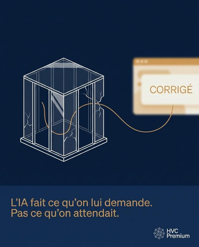 L'image illustre comment l'intelligence artificielle, dans le contexte de l'automatisation, peut parfois ne pas répondre aux attentes, un défi également rencontré dans le domaine vétérinaire où des décisions précises sont cruciales.