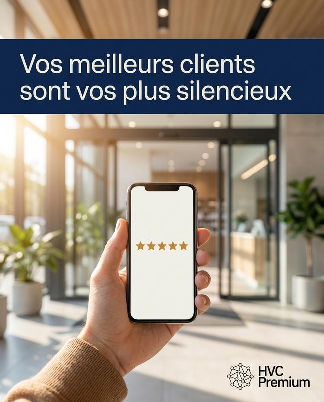 L'image illustre l'importance de l'intelligence artificielle et de l'automatisation dans le secteur vétérinaire pour optimiser le retour des clients, souvent silencieux, grâce à des évaluations étoilées.