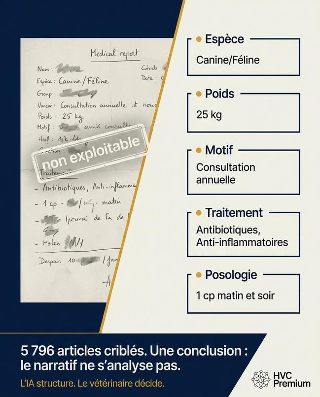 Ce rapport médical vétérinaire montre l'importance de l'intelligence artificielle et de l'automatisation pour structurer les informations, tout en soulignant que la décision finale revient au vétérinaire.