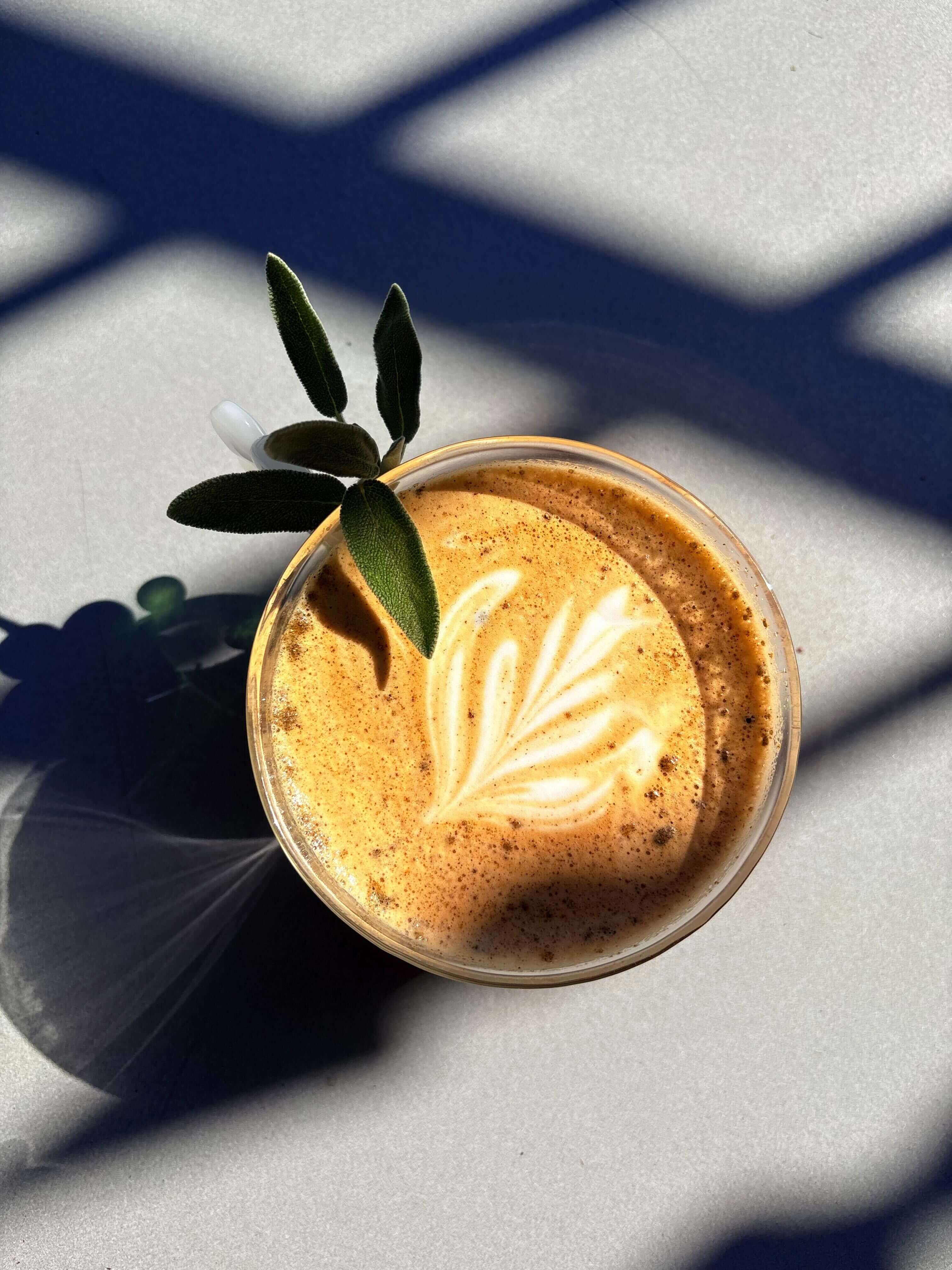 Hotel Marty Latte with Leaf Latte Art