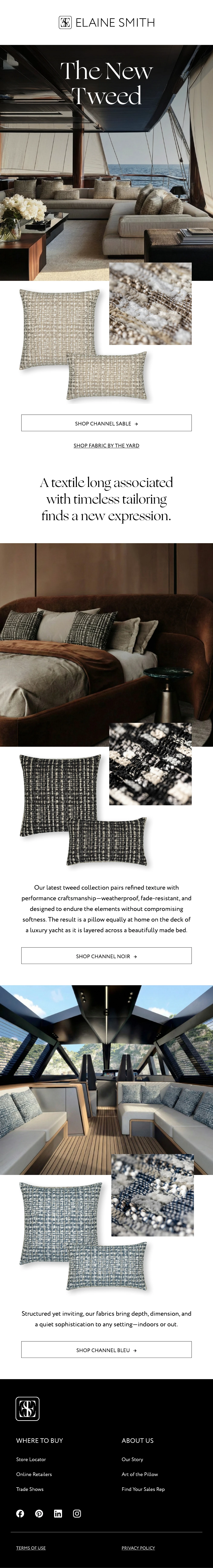 From Suite to Sundeck Tweed email