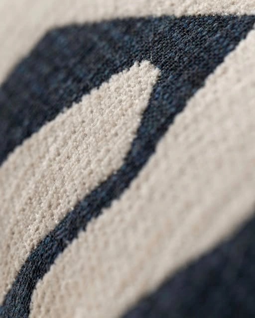 Tweed and indigo textile detail
