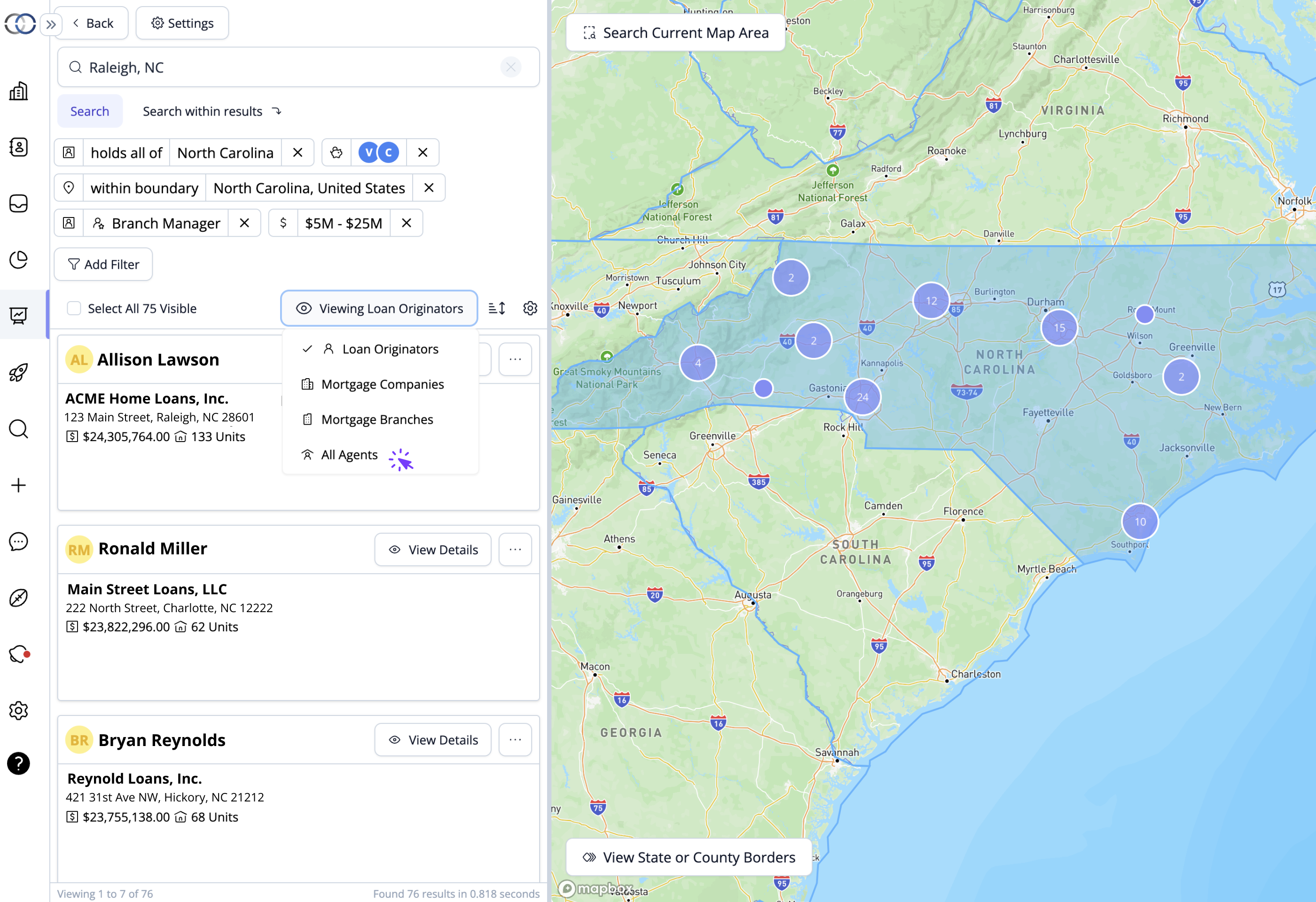 Look up loan officer volume and production reports in Model Match