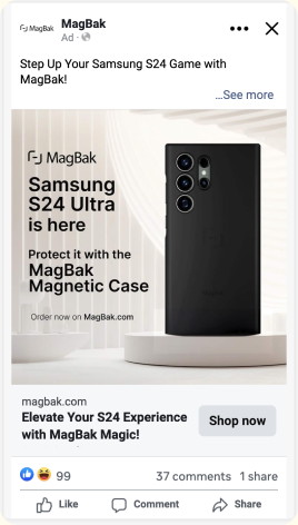 Earlier MagBak product listing ad