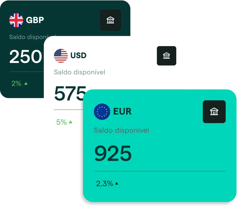 Três cartões de crédito diferentes com a mesma quantidade de cartões de crédito.