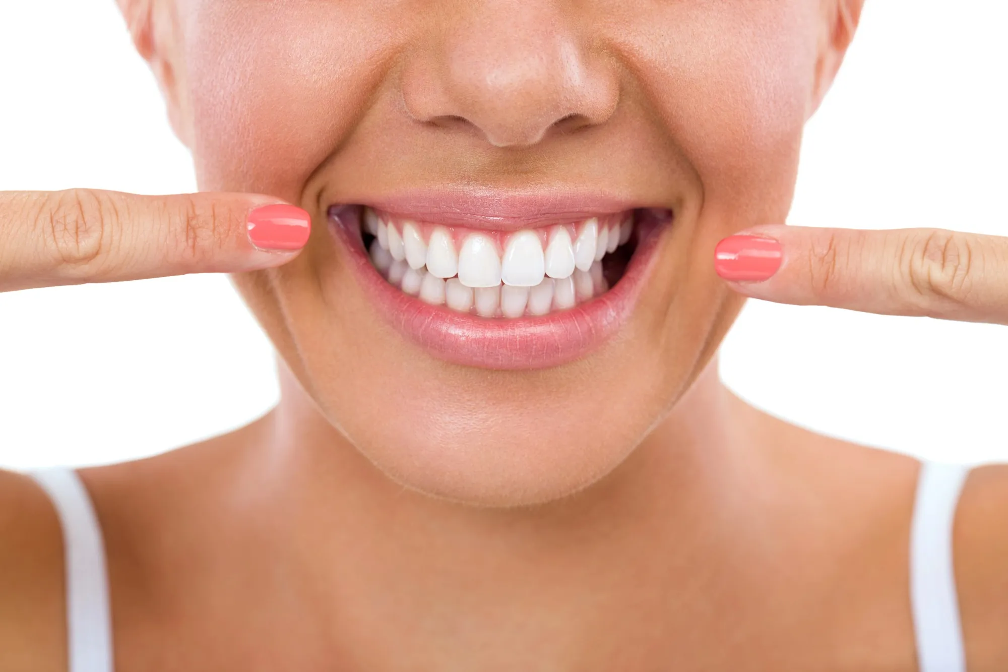 Close-up of a bright smile showing restored teeth for same day dentures in Lexington KY
