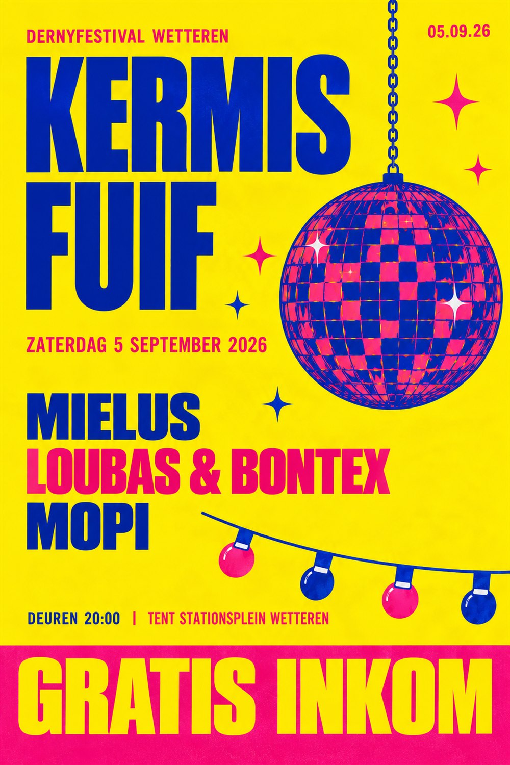 Affiche van de kermisfuif in Wetteren