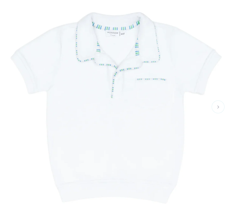 white french terry polo