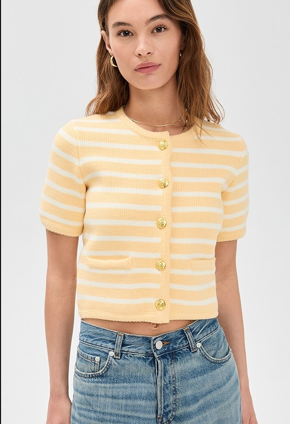 knit striped sweater cardigan