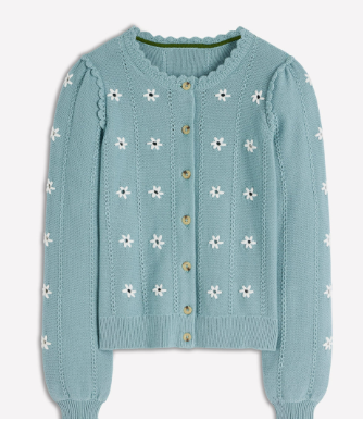 blue and whtie flower cardigan