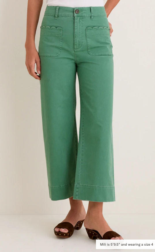 green chino wide leg jeans