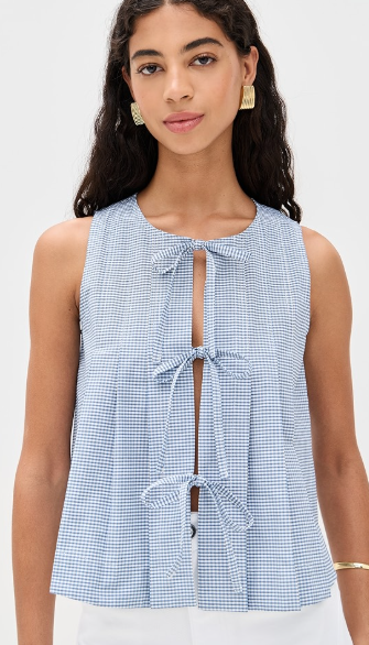 aligne gingham tie top