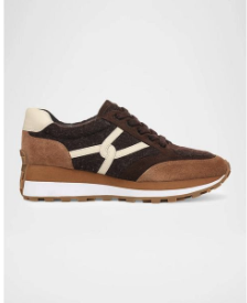 Valentina Felt Mixed Leather Retro Sneakers