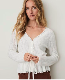 Pointelle Tie Waist Top