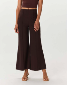 Ultra-Stretch Ponte Super Wide Leg Ankle Pants
