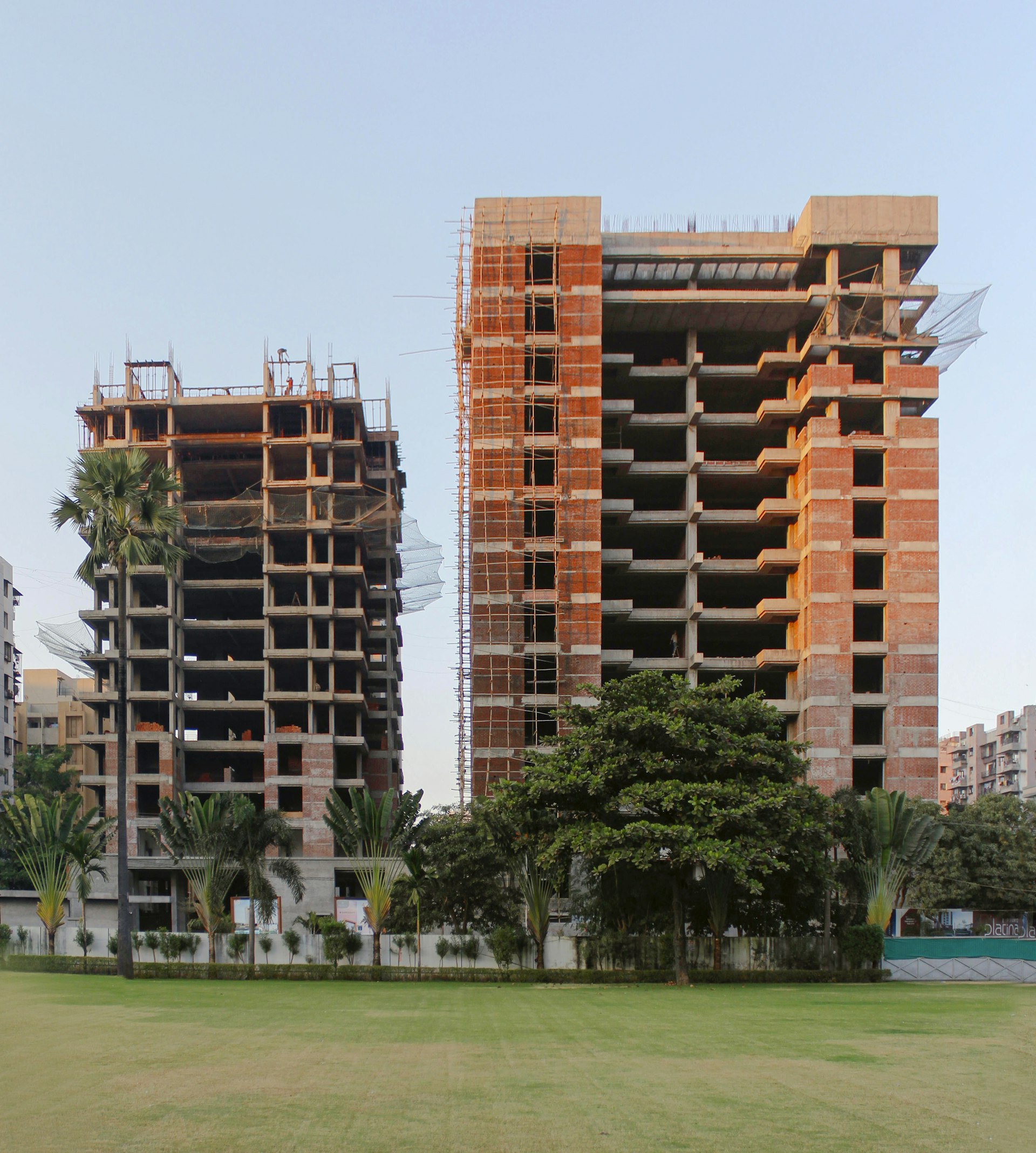 Two residential towers side by side