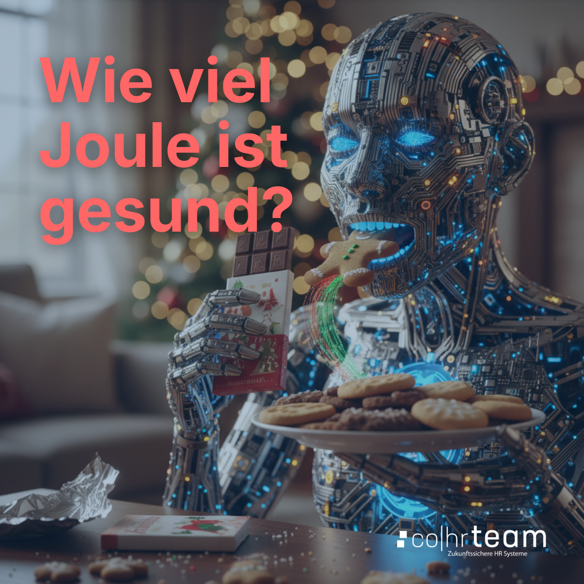 KI isst Weihnachtsschokolade