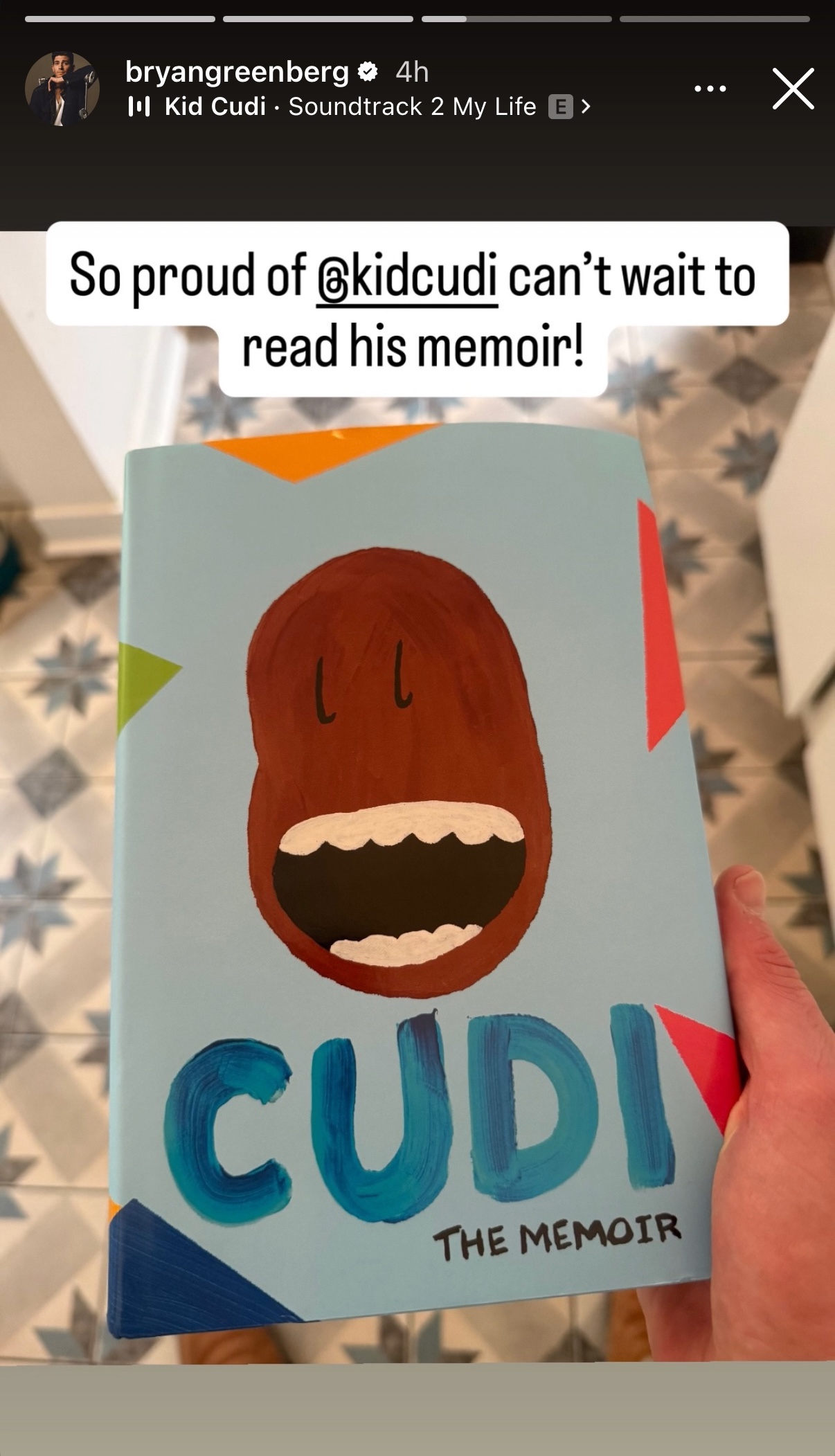 Bryan Greenberg reading Kid Cudi's new book